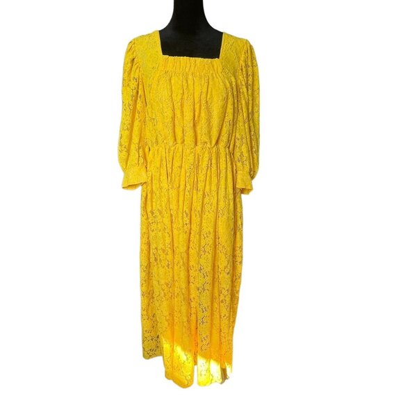 Sister Jane Yellow Midi Dress with Elegant Design - Picture 3 of 9
